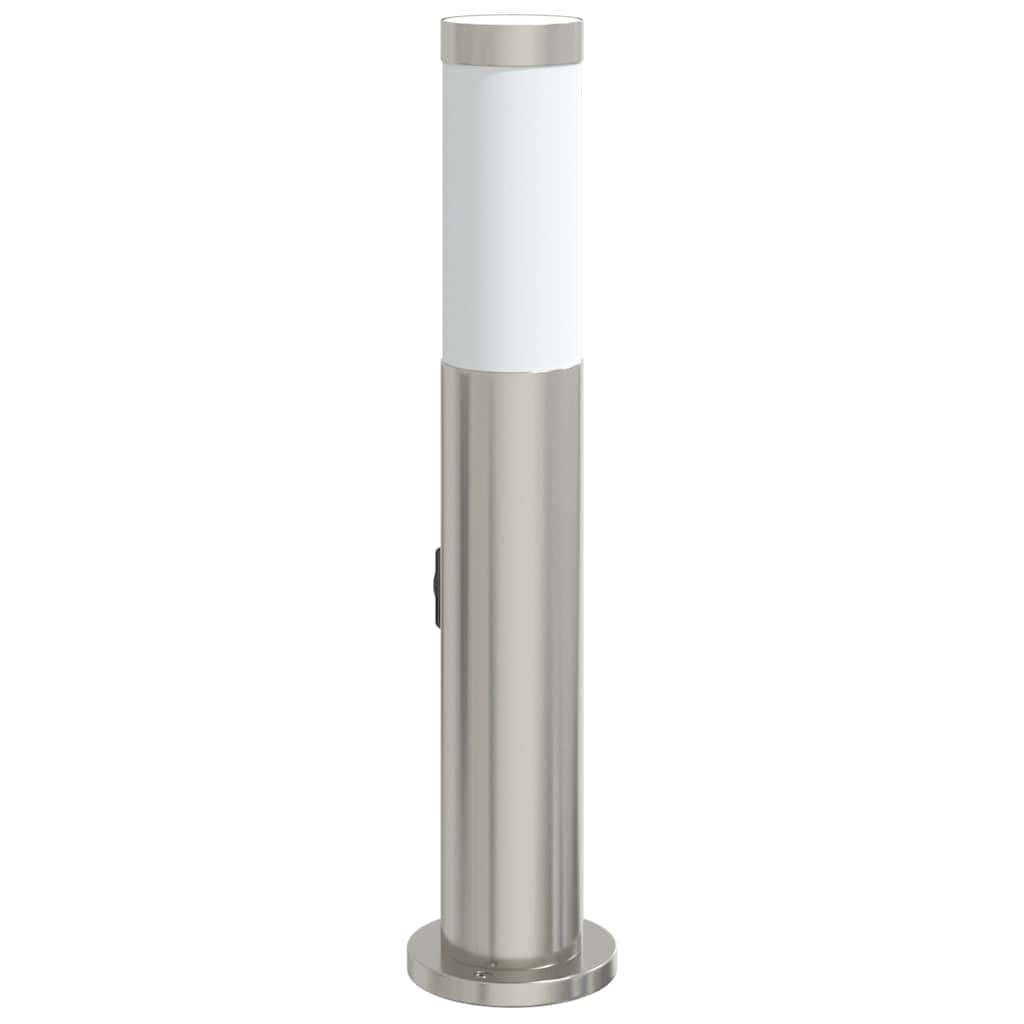 Pullertlampe med stikkontakt 50 cm rustfritt stål IP44