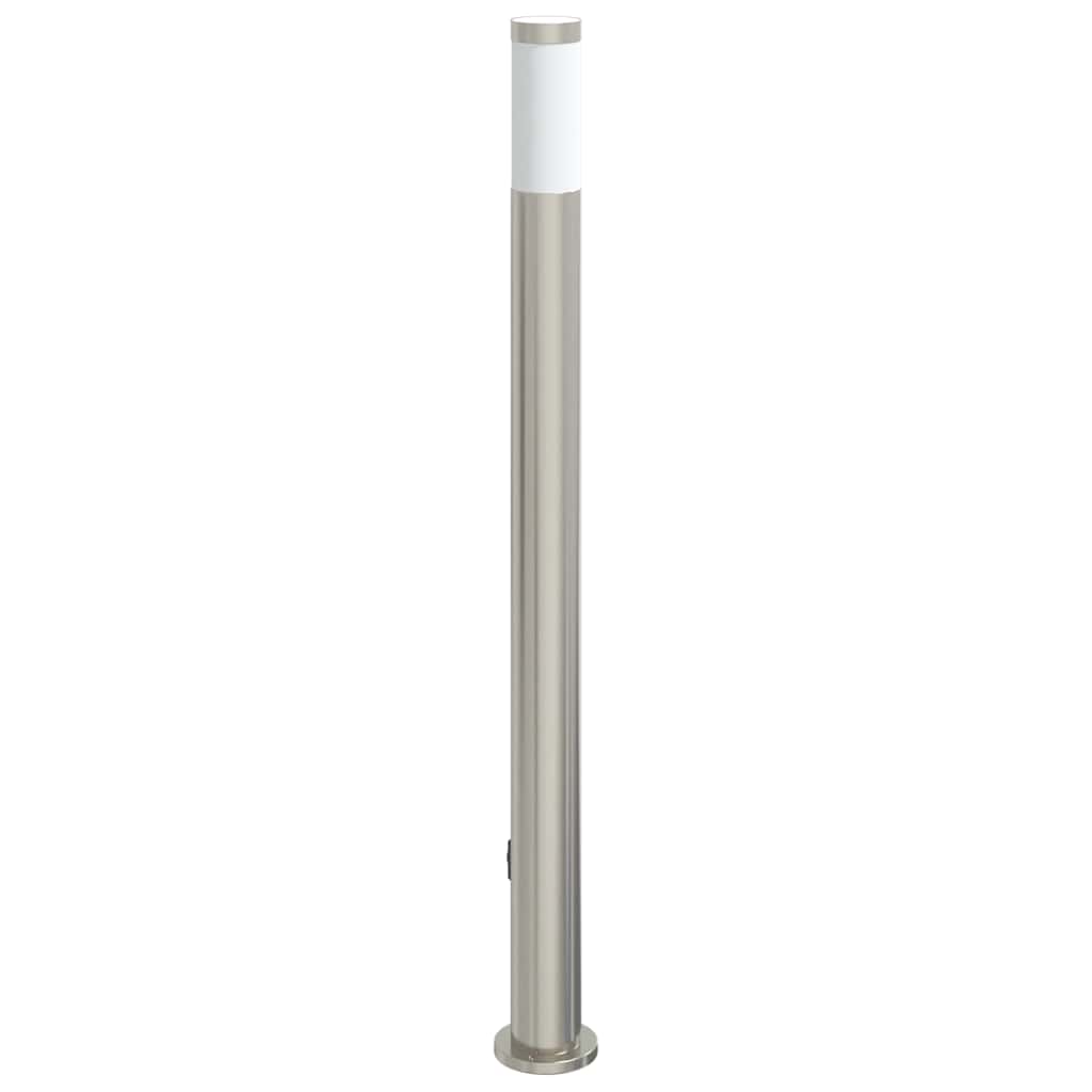 Pullertlampe med stikkontakt 110 cm rustfritt stål IP44