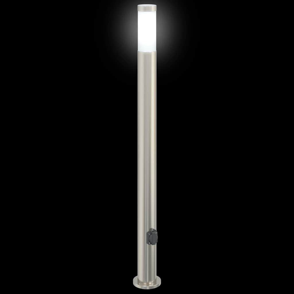 Pullertlamper med stikkontakt 3 stk 110 cm rustfritt stål IP44