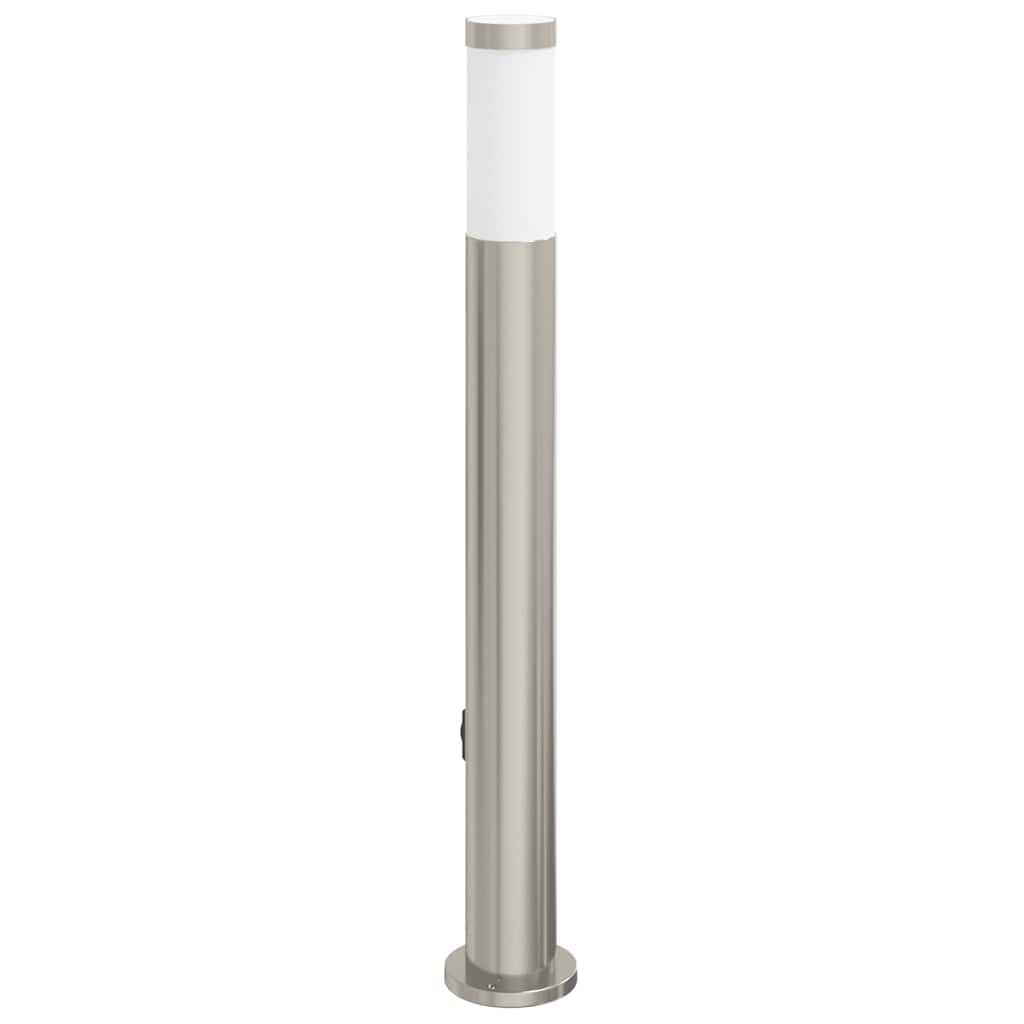 Pullertlampe med sensor og stikkontakt 80 cm rustfritt stål IP44