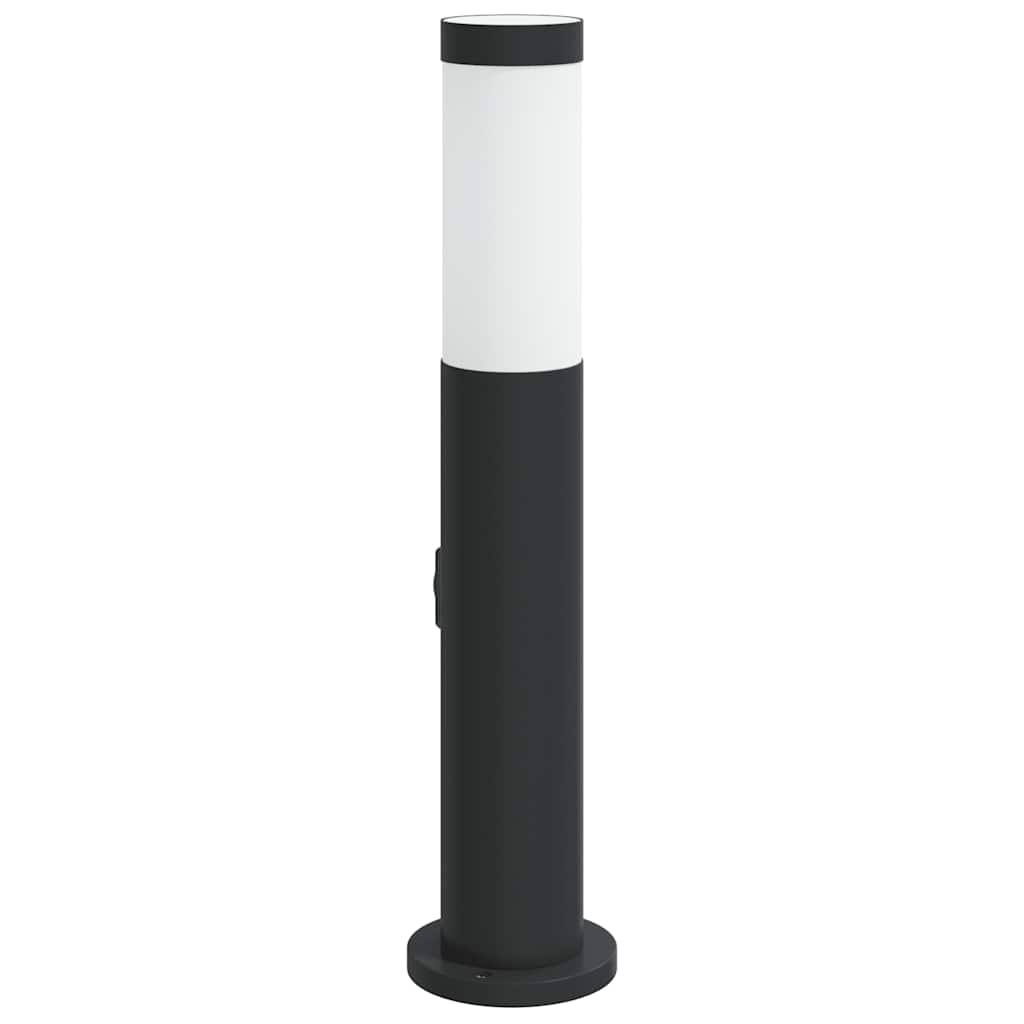 Pullertlampe med stikkontakt 50 cm rustfritt stål IP44