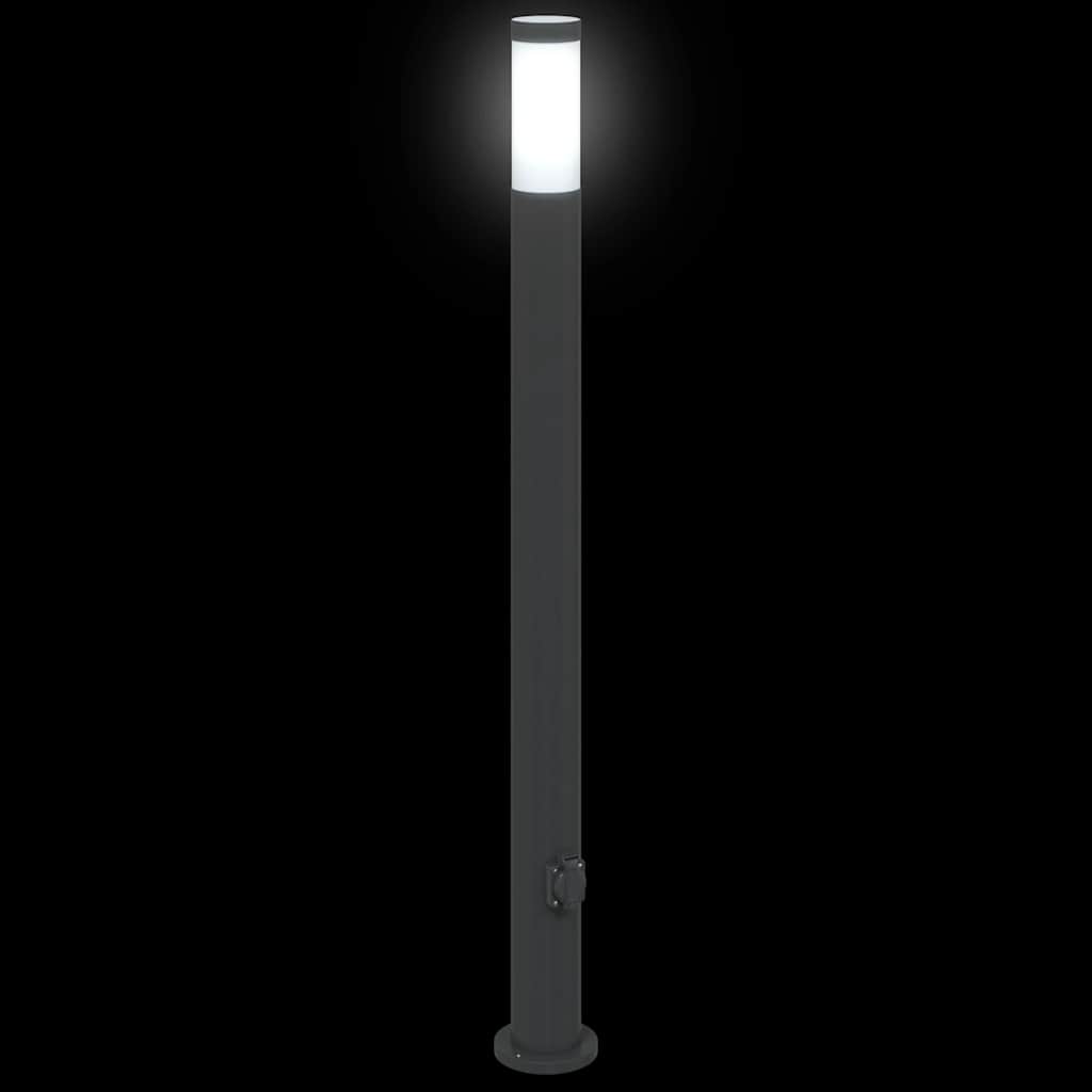 Pullertlamper med stikkontakt 3 stk 110 cm rustfritt stål IP44