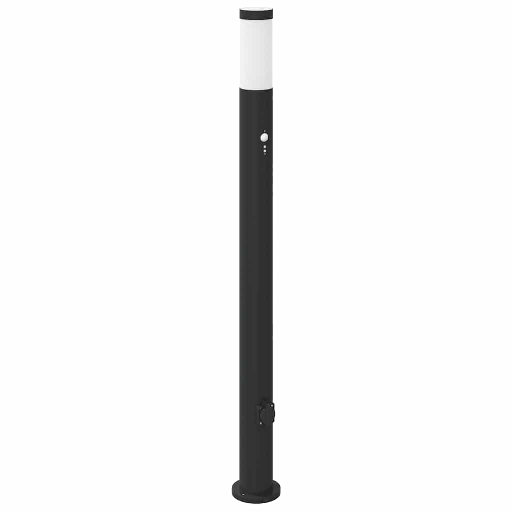Pullertlampe med sensor og stikkontakt 110 cm rustfritt stål IP44