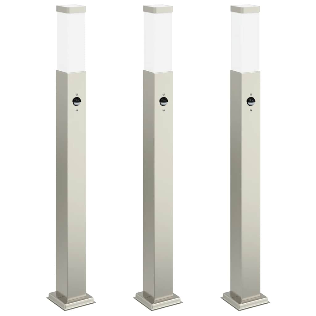 Pullertlys med sensor 3 stk 80 cm rustfritt stål IP44