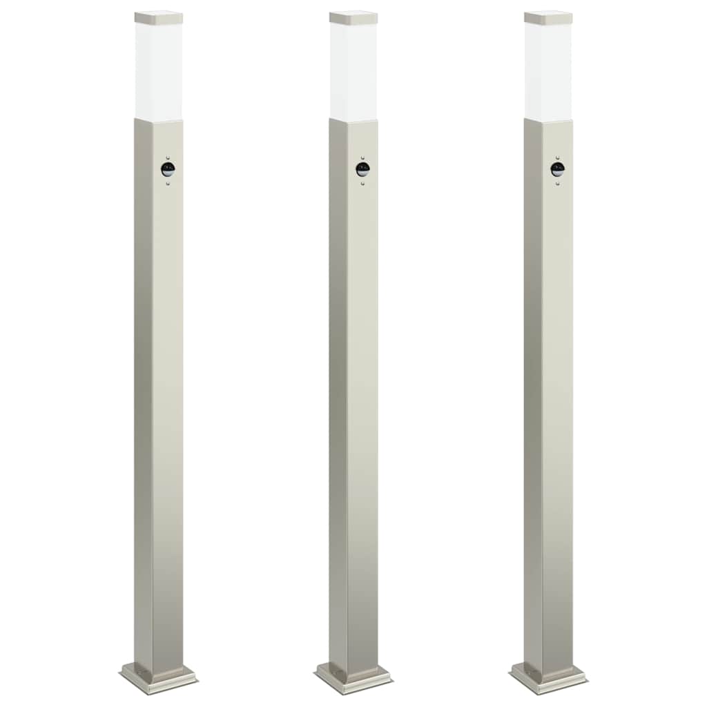 Pullertlys med sensor 3 stk 110 cm rustfritt stål IP44