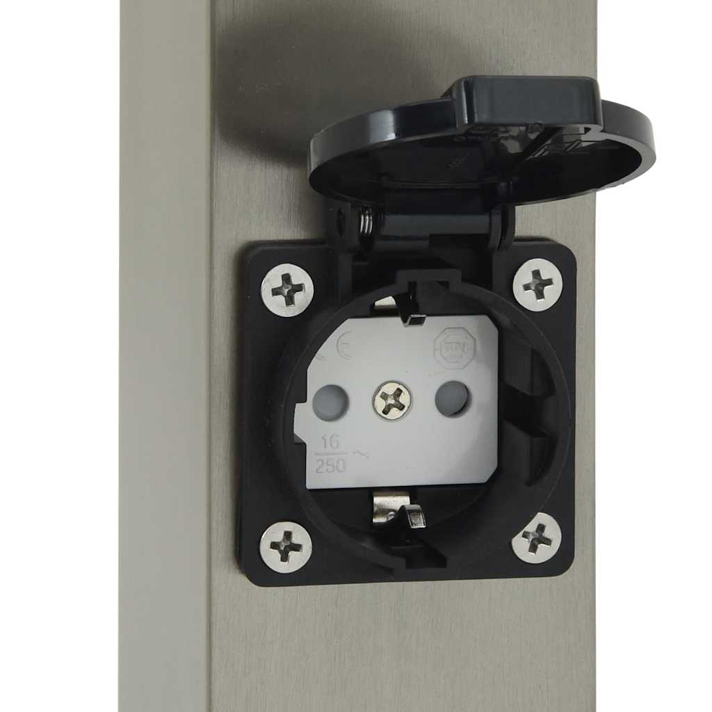 Pullertlamper med stikkontakt 3 stk 50 cm rustfritt stål IP44