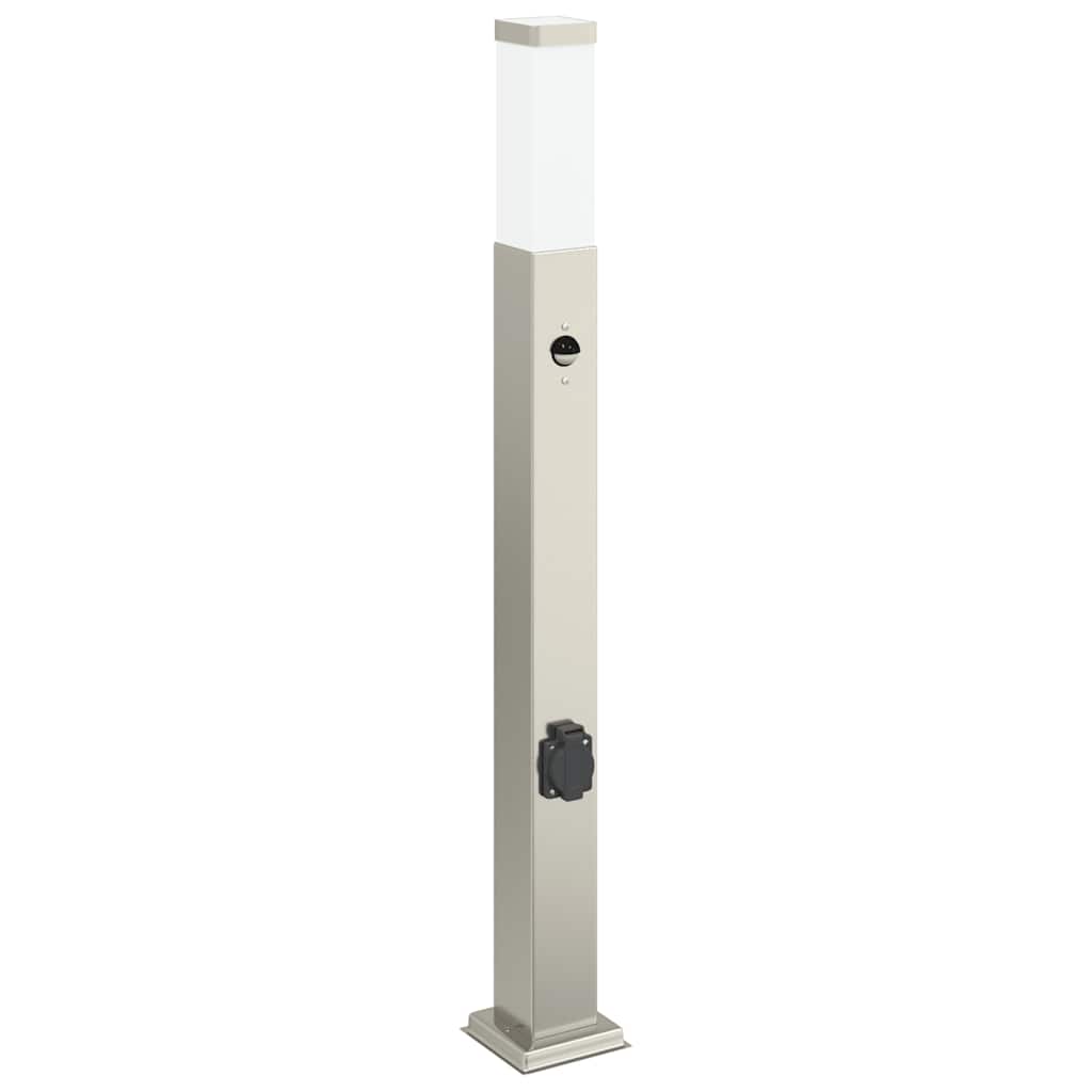 Pullertlampe med sensor og stikkontakt 80 cm rustfritt stål IP44