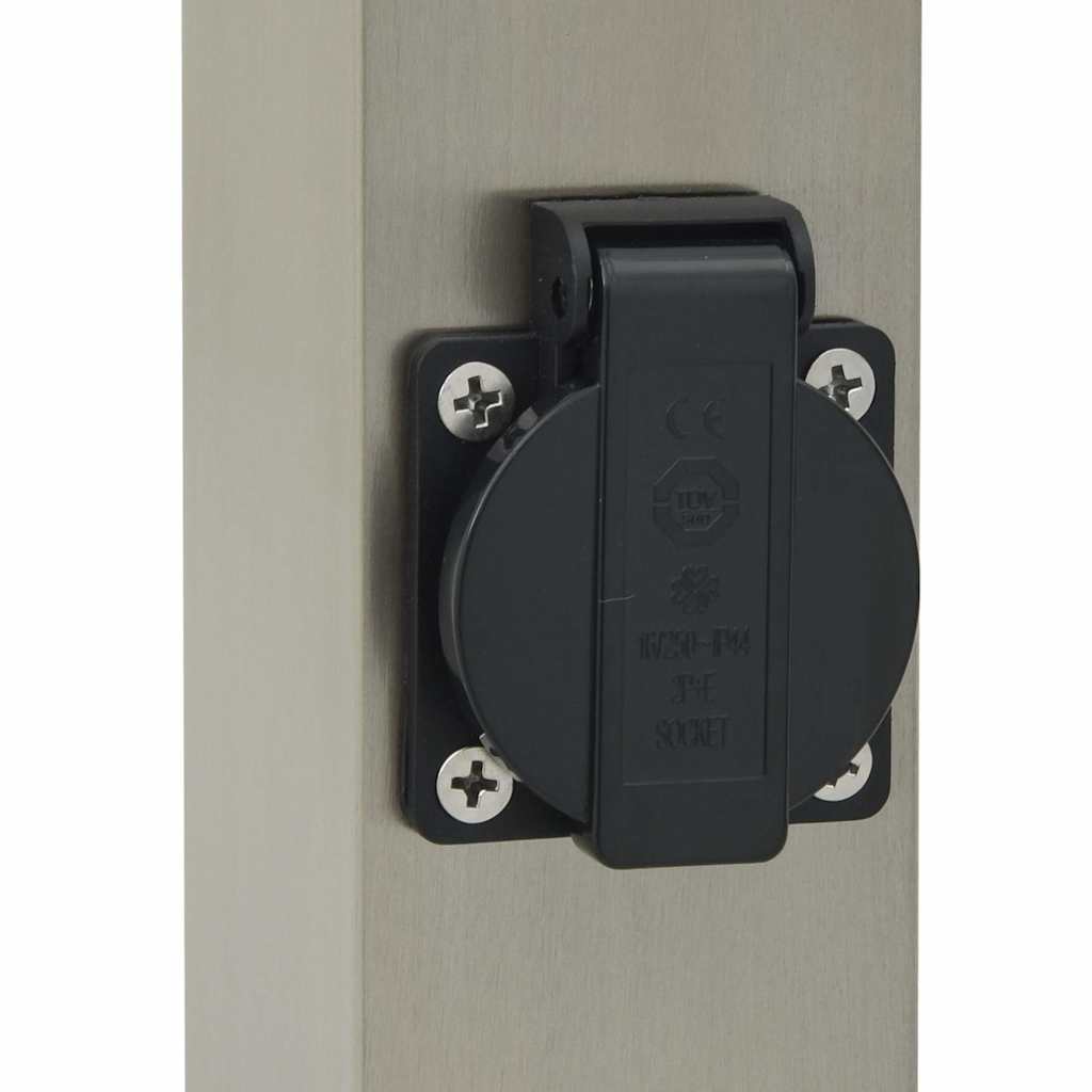 Pullertlys med sensor og stikkontakt 3 stk 110 cm rustfritt stål IP44