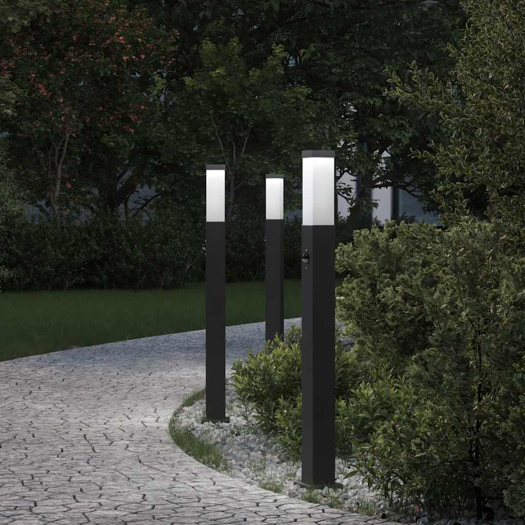 Pullertlys med sensor 3 stk 80 cm svart IP44