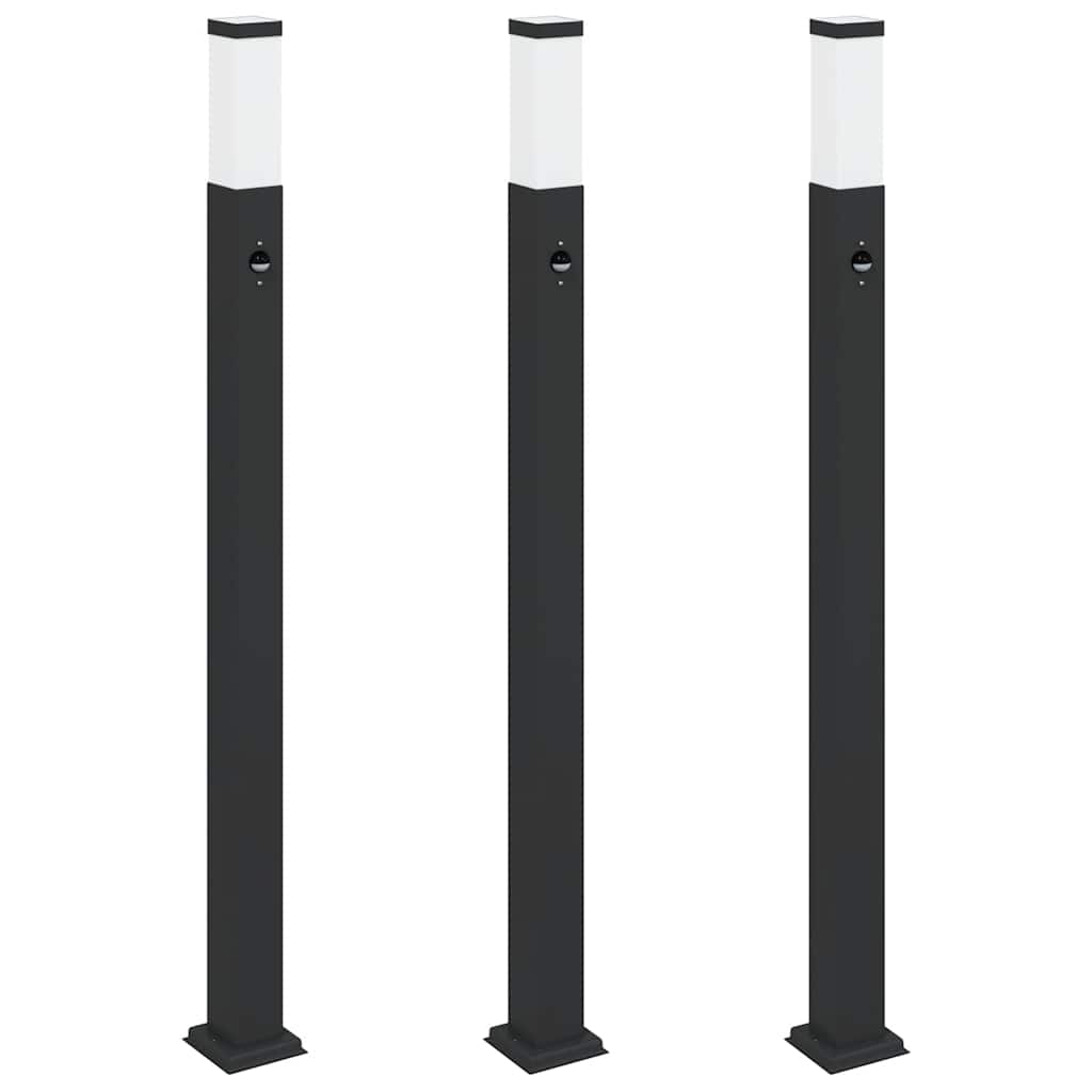 Pullertlys med sensor 3 stk 110 cm svart IP44