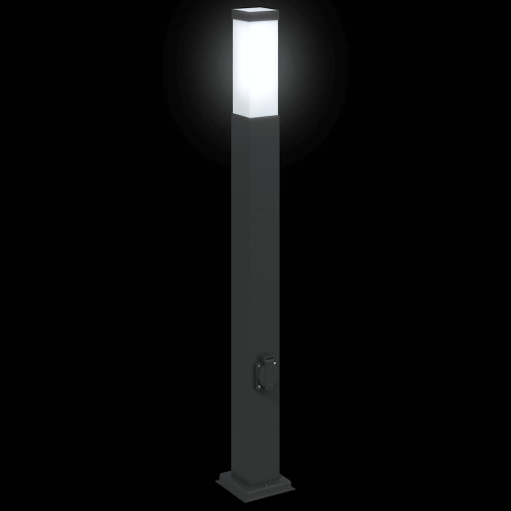 Pullertlampe med stikkontakt 80 cm svart IP44
