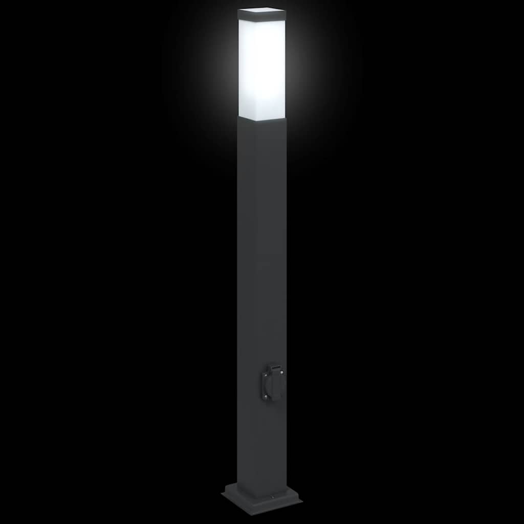Pullertlamper med stikkontakt 3 stk 80 cm svart IP44
