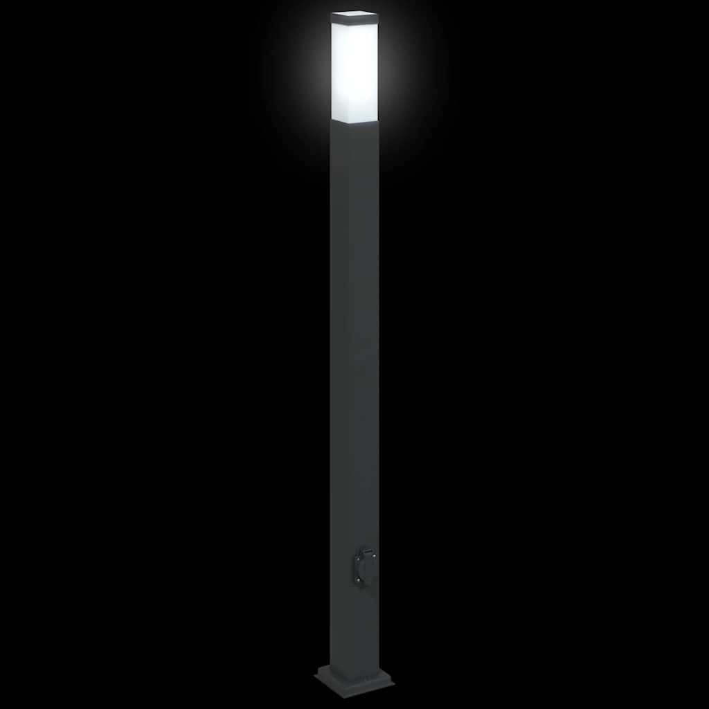 Pullertlampe med stikkontakt 110 cm svart IP44