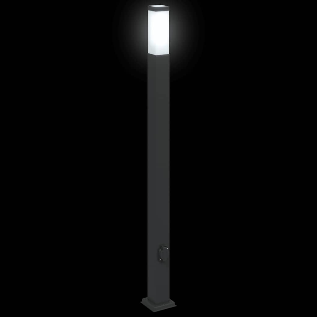 Pullertlamper med stikkontakt 3 stk 110 cm svart IP44