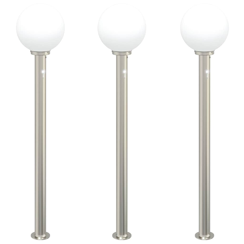 Pullertlys med sensor 3 stk 120 cm rustfritt stål IP44