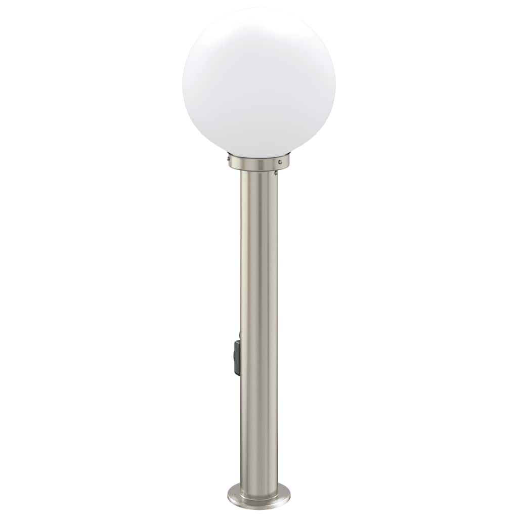 Pullertlampe med stikkontakt 80 cm rustfritt stål IP44