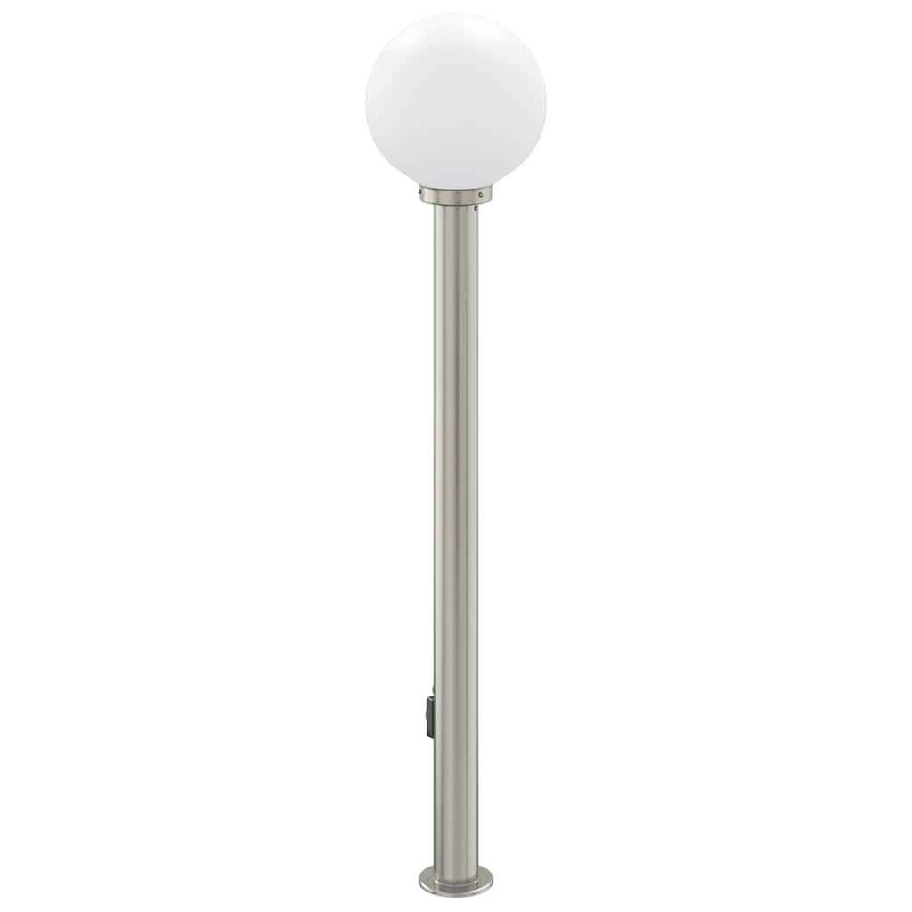 Pullertlampe med stikkontakt 120 cm rustfritt stål IP44