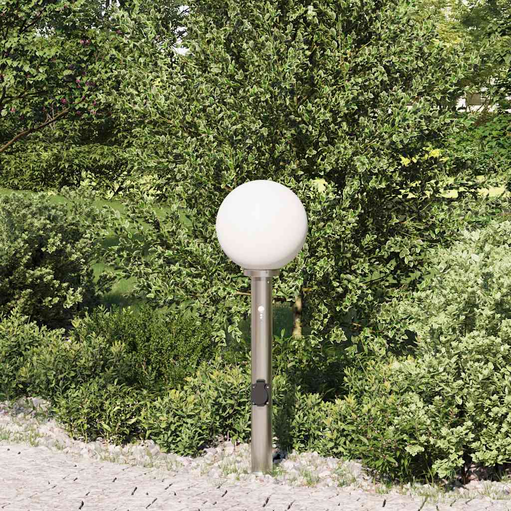 Pullertlampe med sensor og stikkontakt 80 cm rustfritt stål IP44