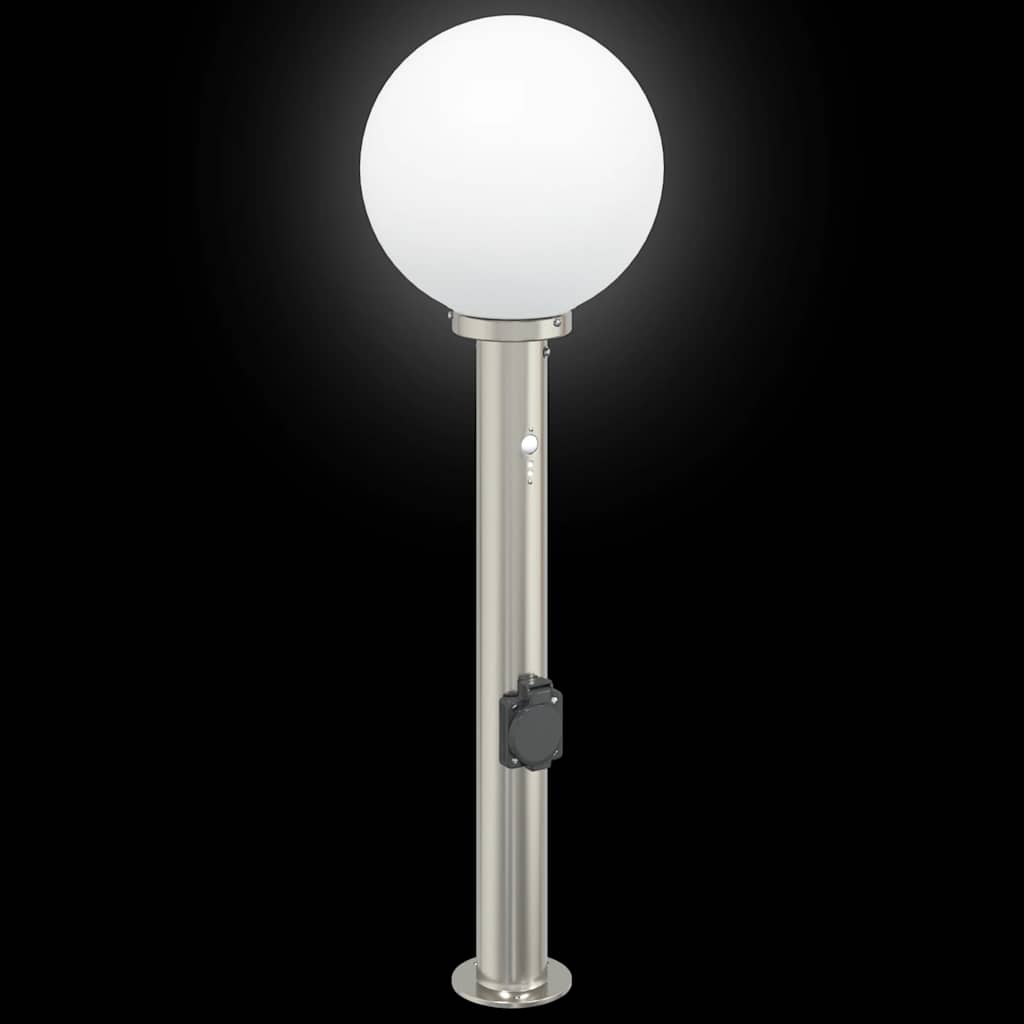 Pullertlys med sensor og stikkontakt 3 stk 80 cm rustfritt stål IP44