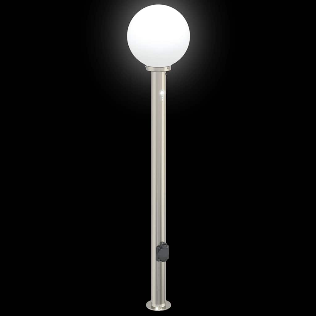 Pullertlampe med sensor og stikkontakt 120 cm rustfritt stål IP44