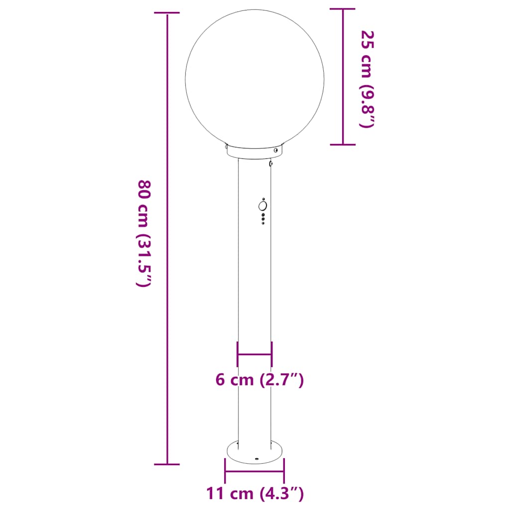 Pullertlys med sensor 3 stk 80 cm svart IP44
