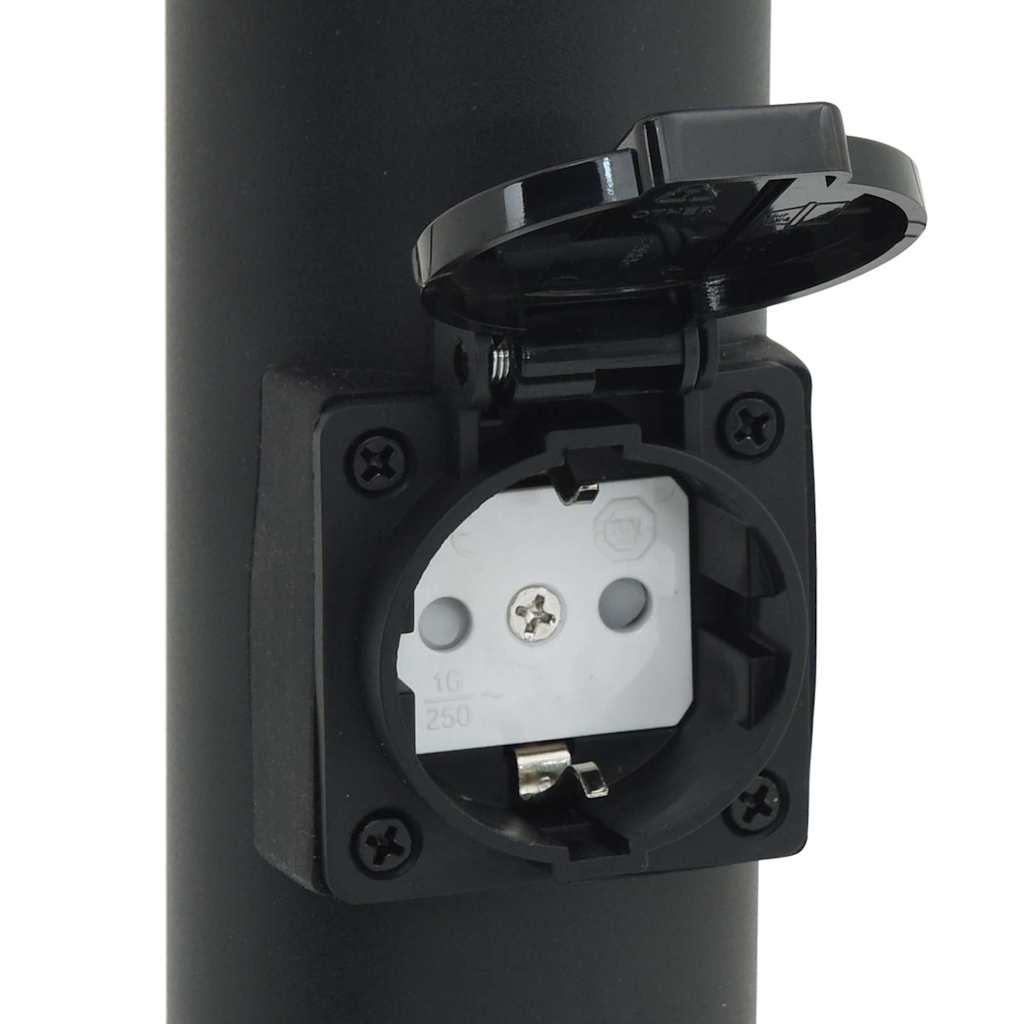 Pullertlamper med stikkontakt 3 stk 80 cm svart IP44