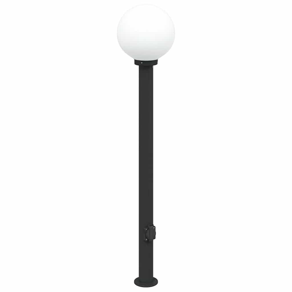 Pullertlampe med stikkontakt 120 cm svart IP44