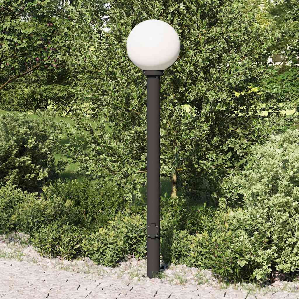 Pullertlampe med stikkontakt 120 cm svart IP44