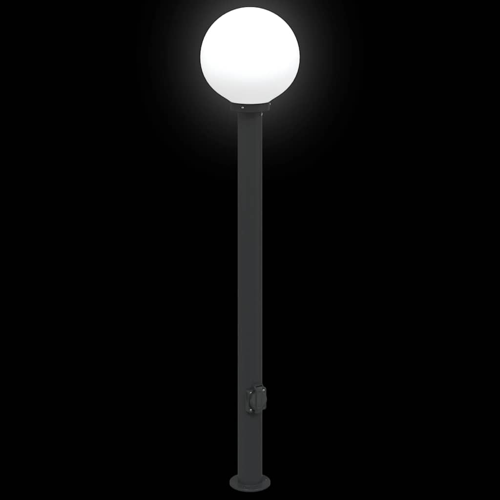 Pullertlampe med stikkontakt 120 cm svart IP44