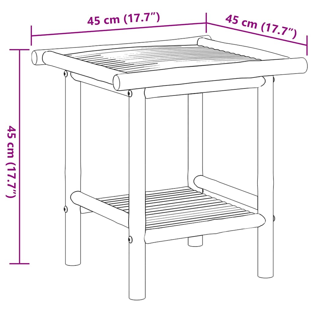 Salongbord 45x45x45 cm bambus