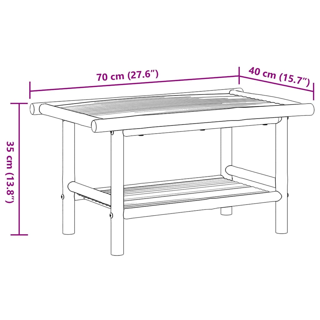 Salongbord 70x40x35 cm bambus