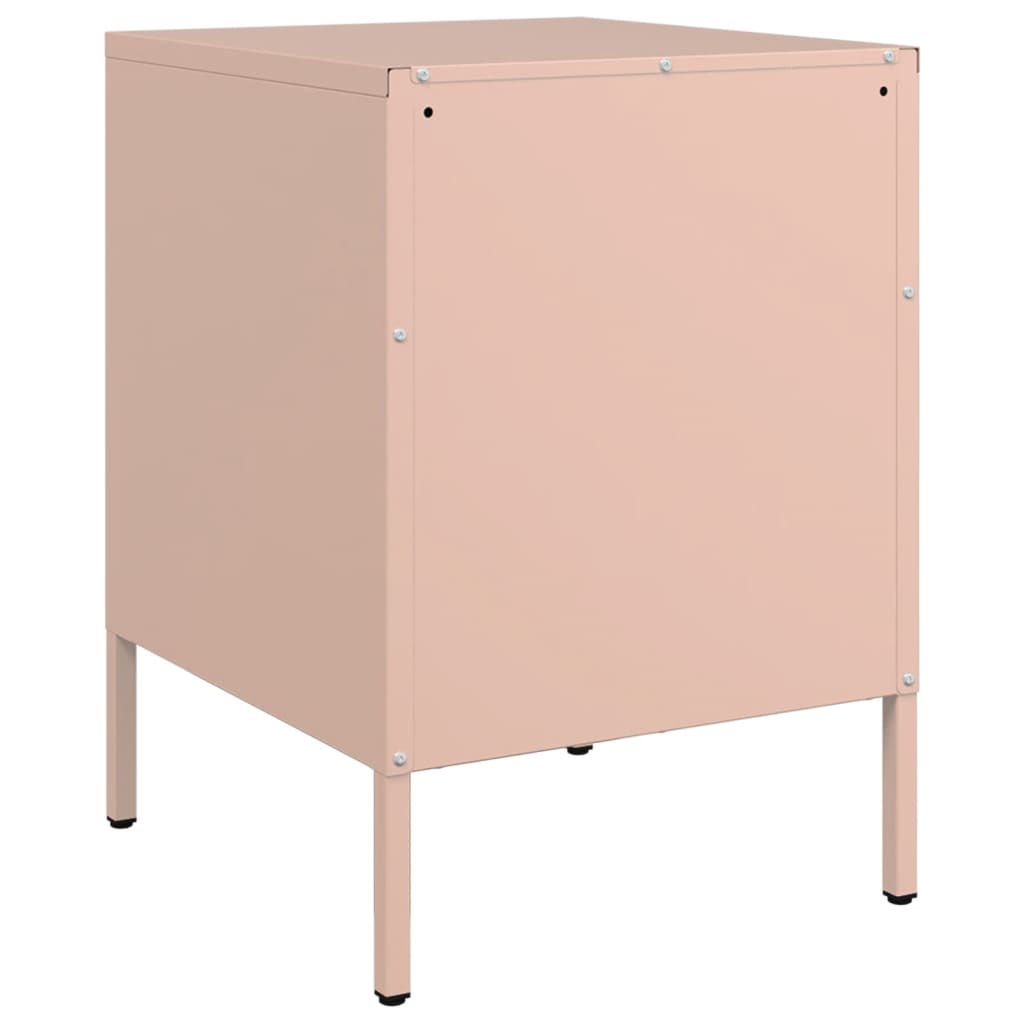 Nattbord 2 stk rosa 36x39x50,5 cm stål