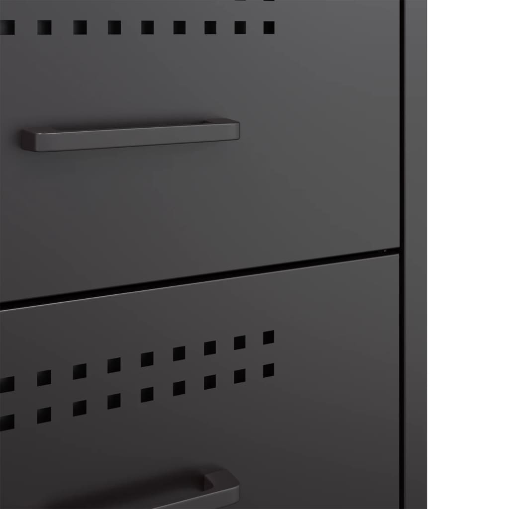 Nattbord 2 stk svart 36x39x50,5 cm stål