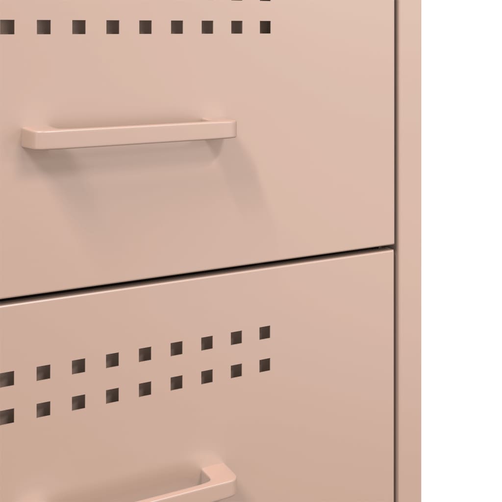 Nattbord rosa 36x39x50,5 cm stål