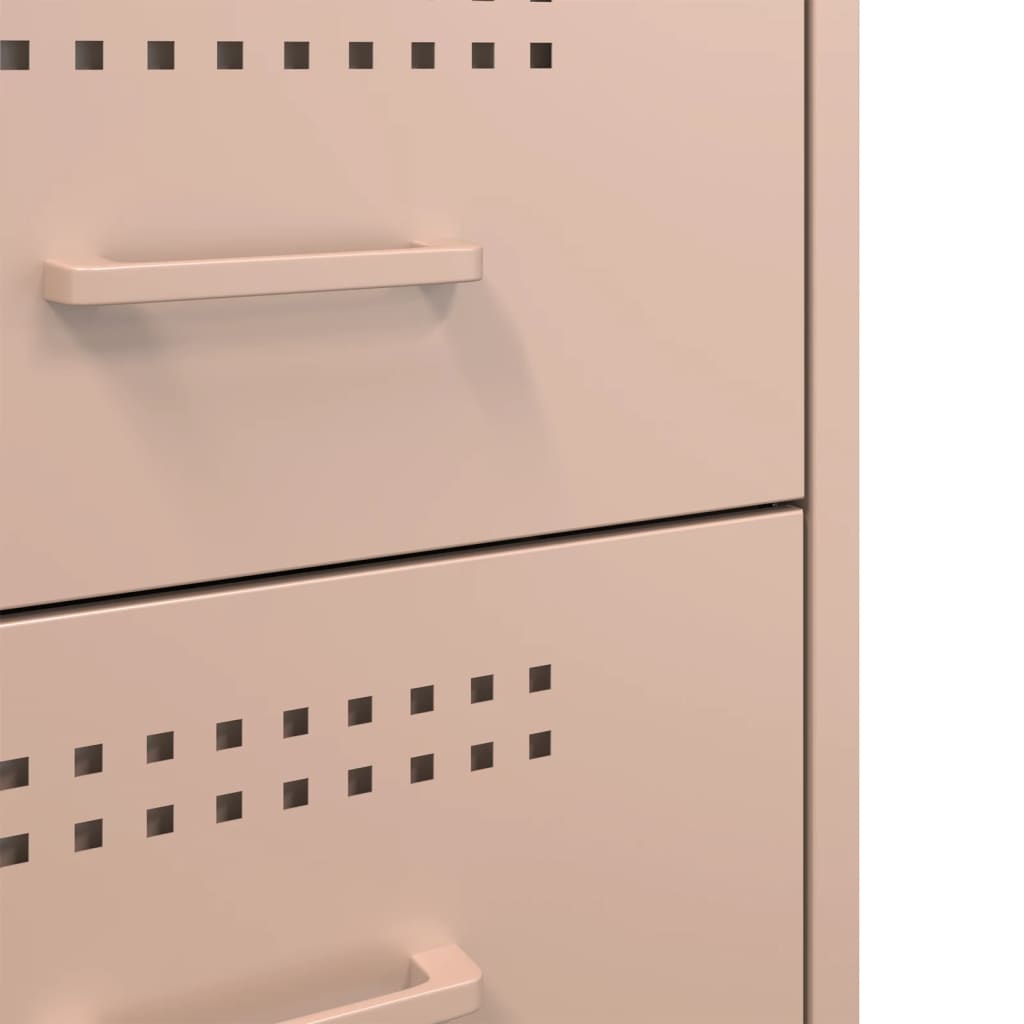 Nattbord 2 stk rosa 36x39x50,5 cm stål