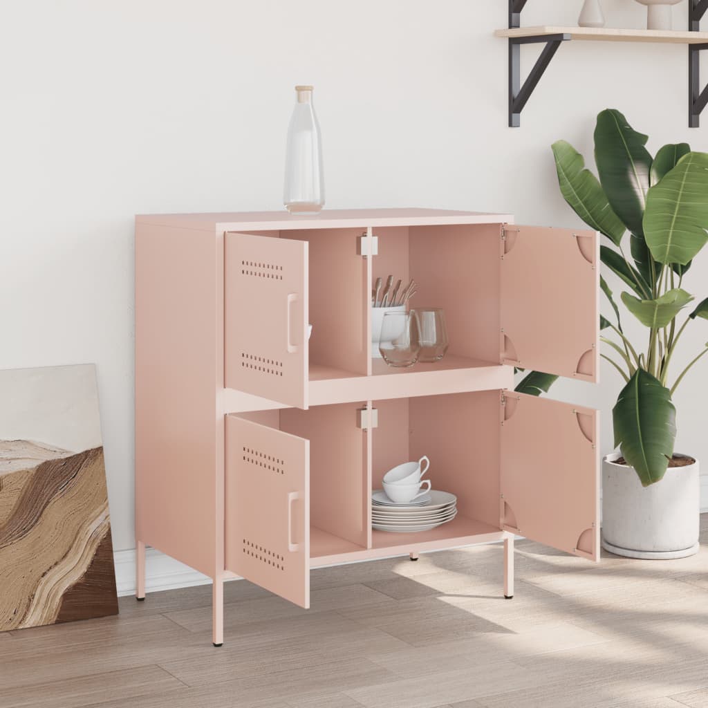 Skjenk rosa 68x39x79 cm stål