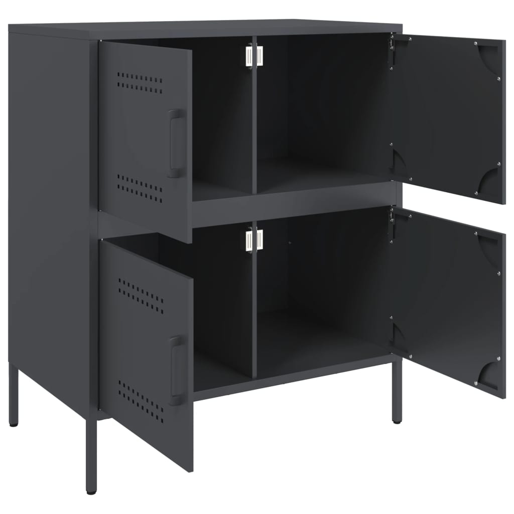 Skjenk antrasitt 68x39x79 cm stål