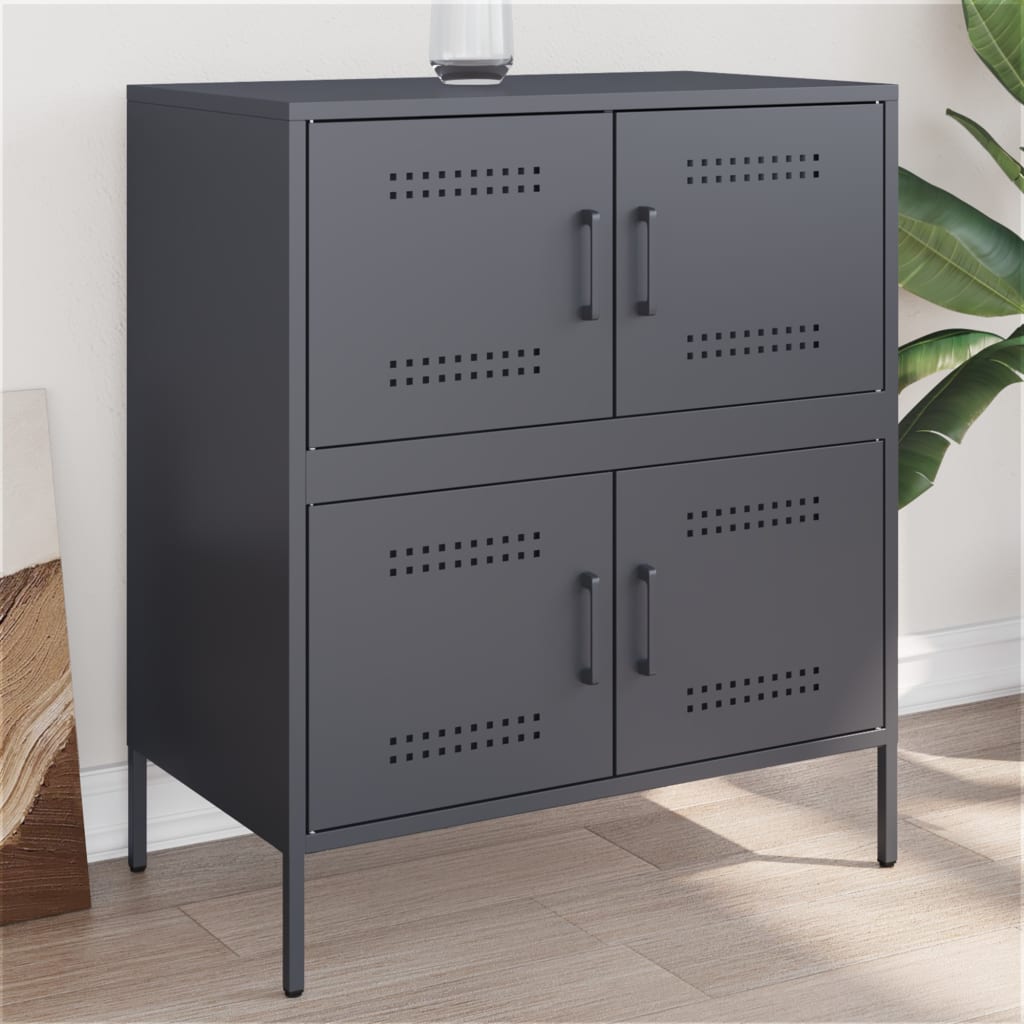 Skjenk antrasitt 68x39x79 cm stål