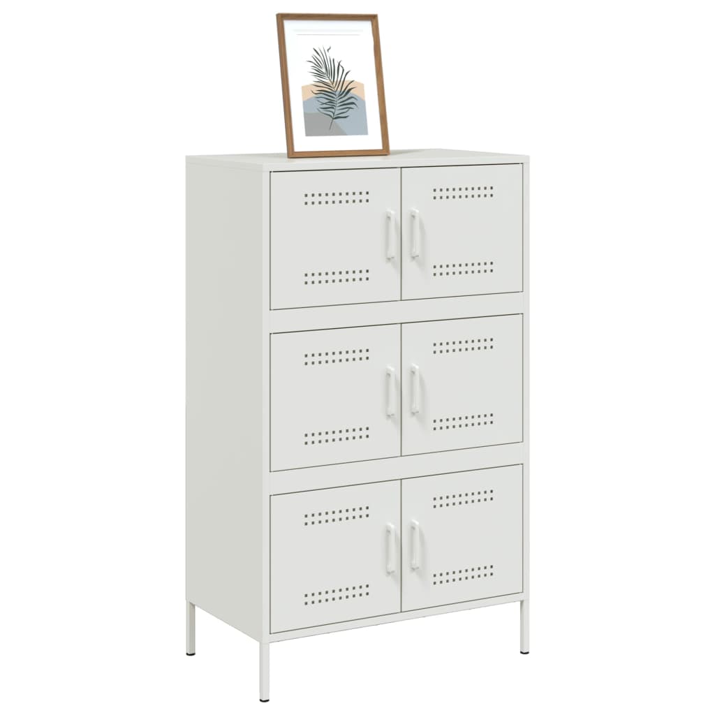 Highboard hvit 68x39x113 cm stål