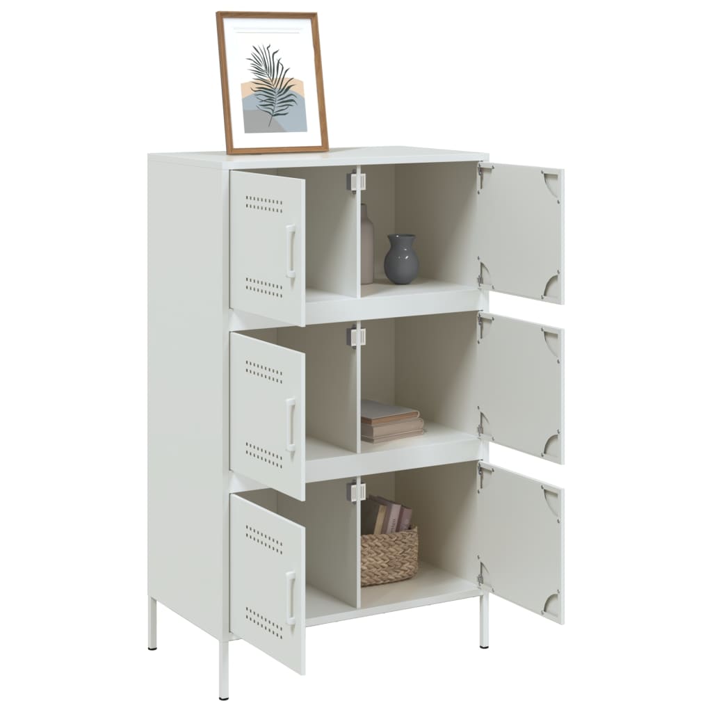 Highboard hvit 68x39x113 cm stål