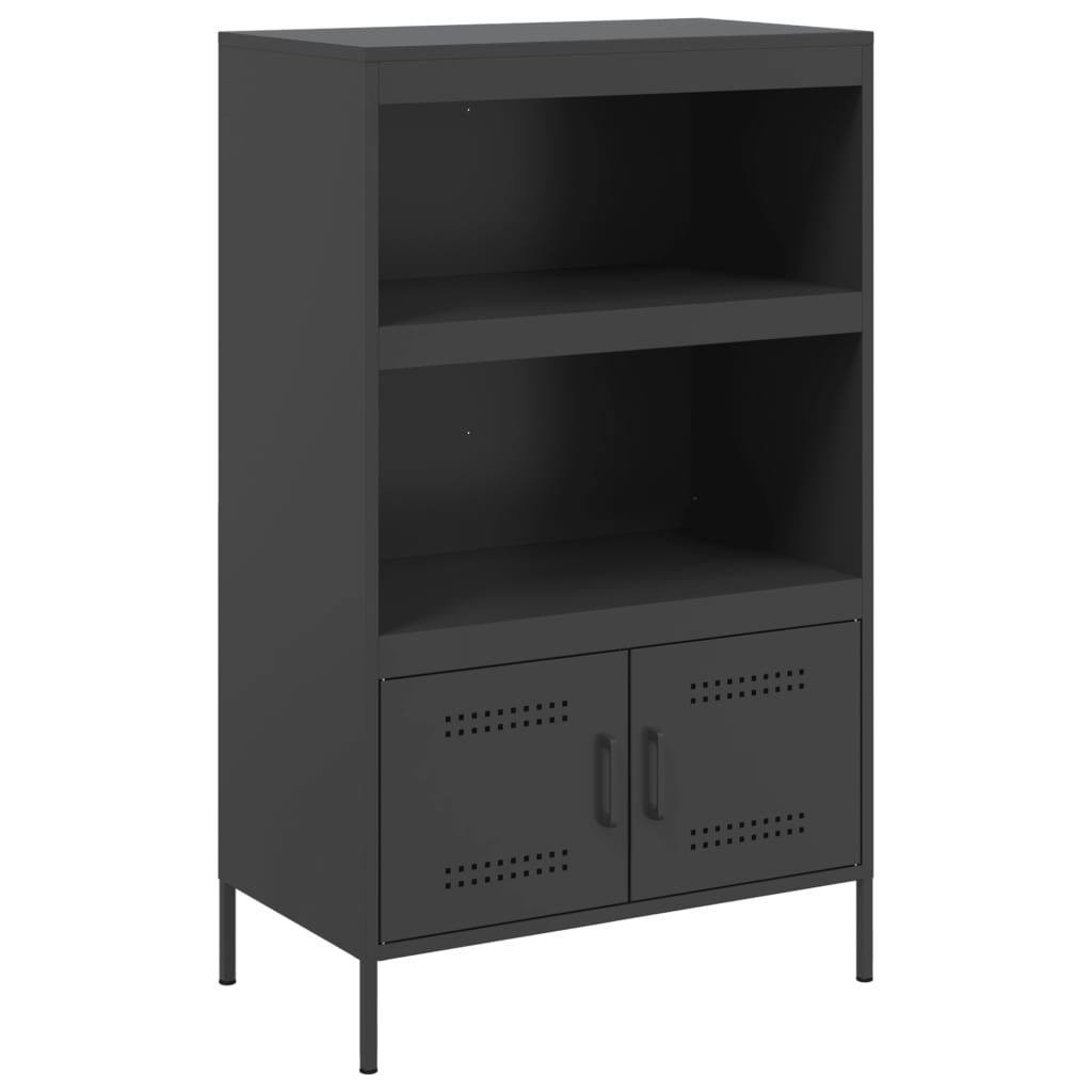 Highboard svart 68x39x113 cm stål