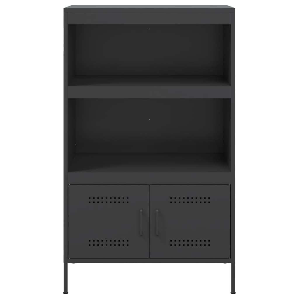 Highboard svart 68x39x113 cm stål