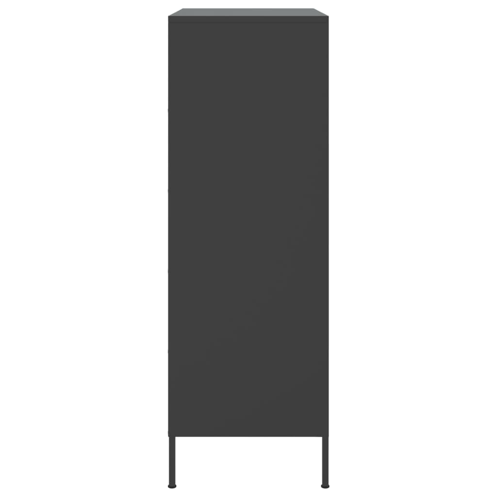Highboard svart 68x39x113 cm stål