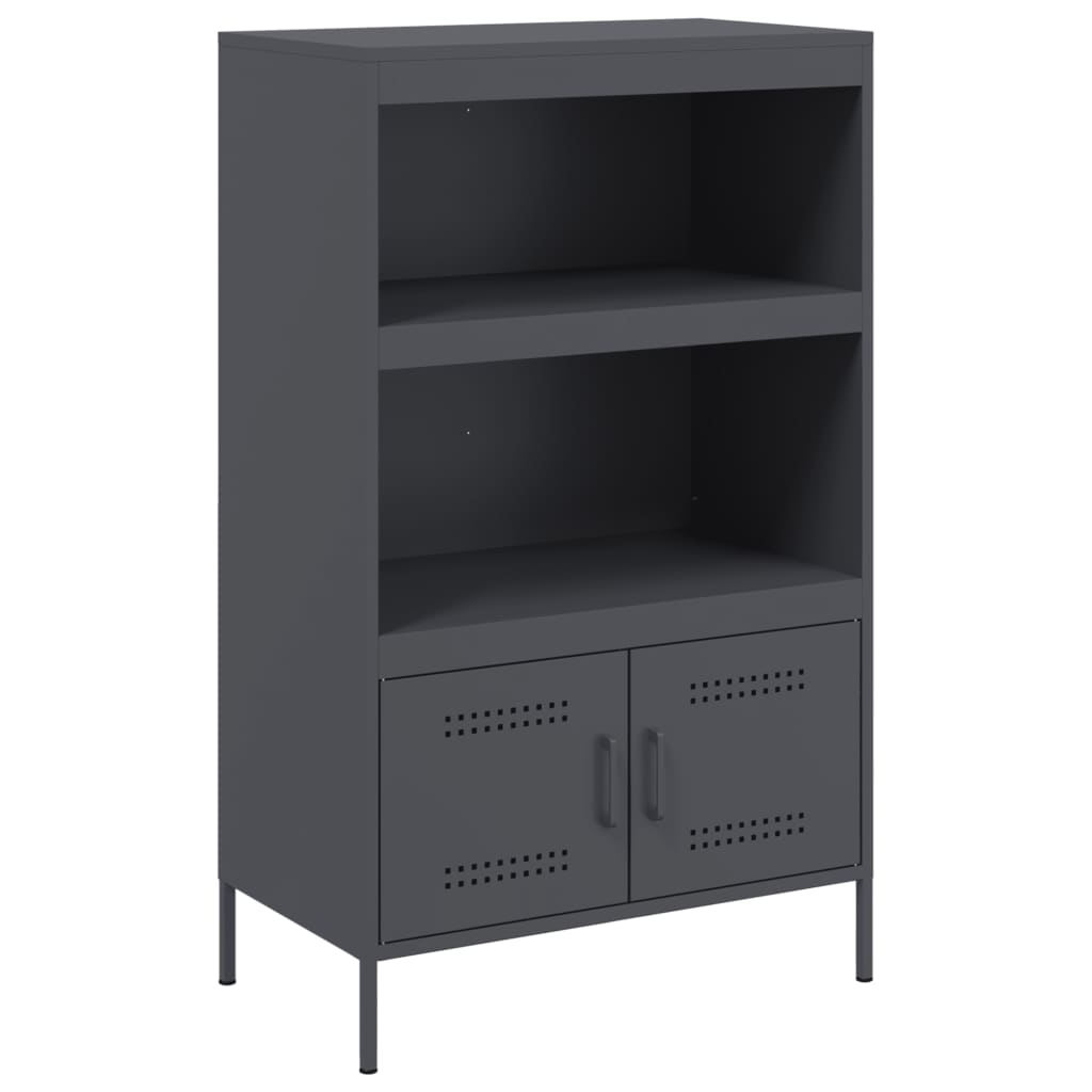 Highboard antrasitt 68x39x113 cm stål