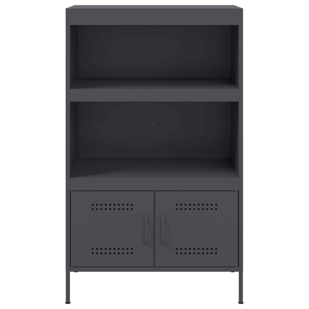 Highboard antrasitt 68x39x113 cm stål