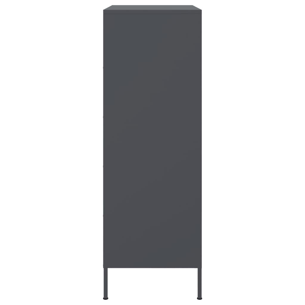 Highboard antrasitt 68x39x113 cm stål