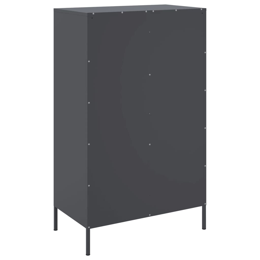 Highboard antrasitt 68x39x113 cm stål