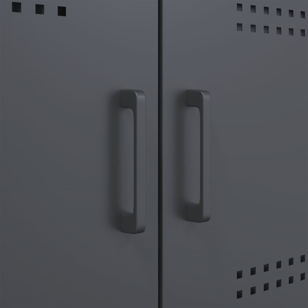 Highboard antrasitt 68x39x113 cm stål