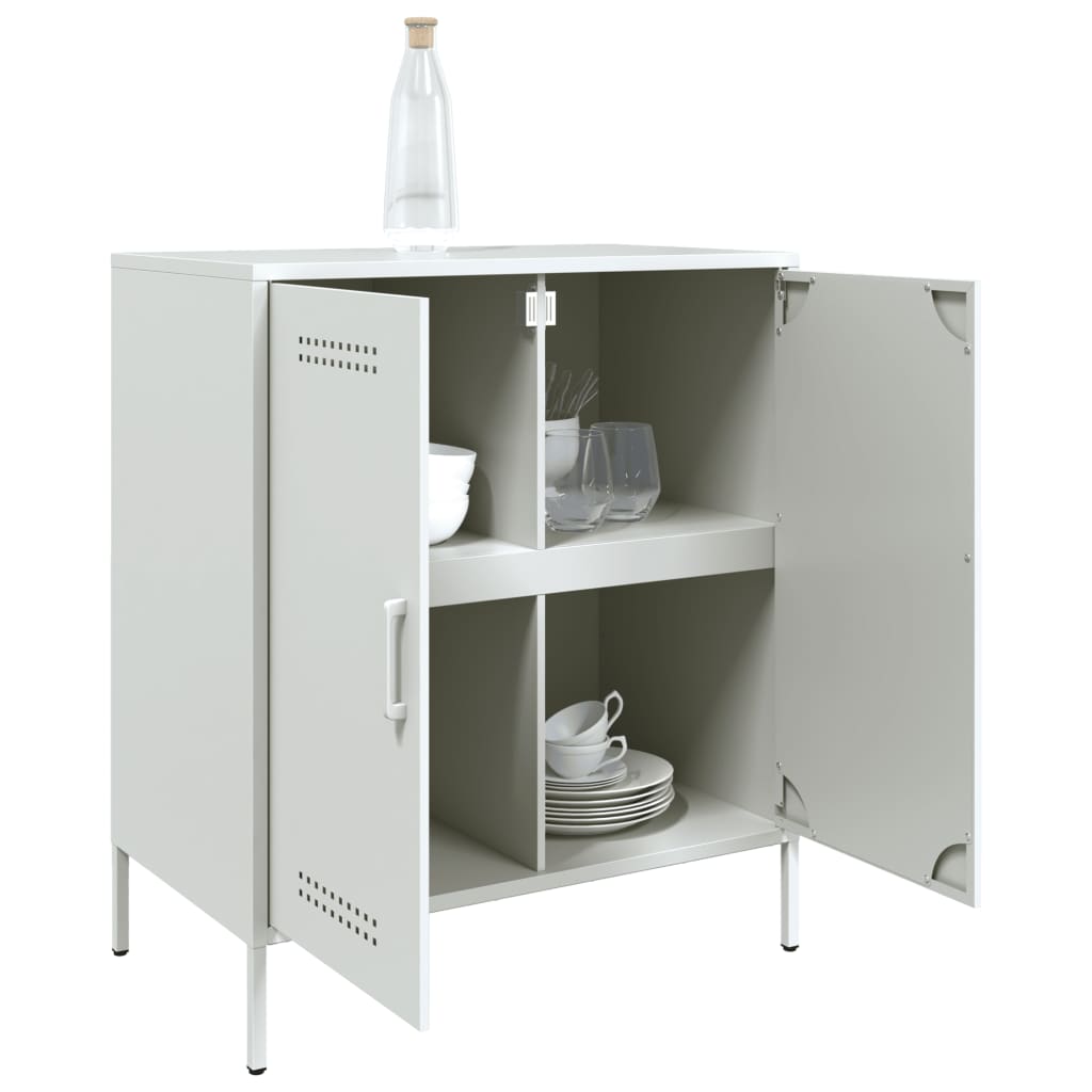 Skjenk hvit 68x39x79 cm stål