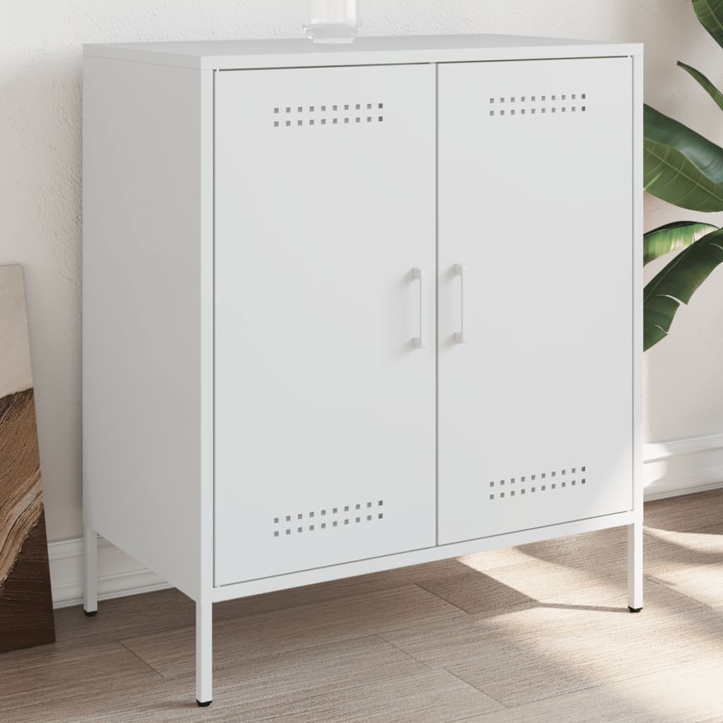 Skjenk hvit 68x39x79 cm stål